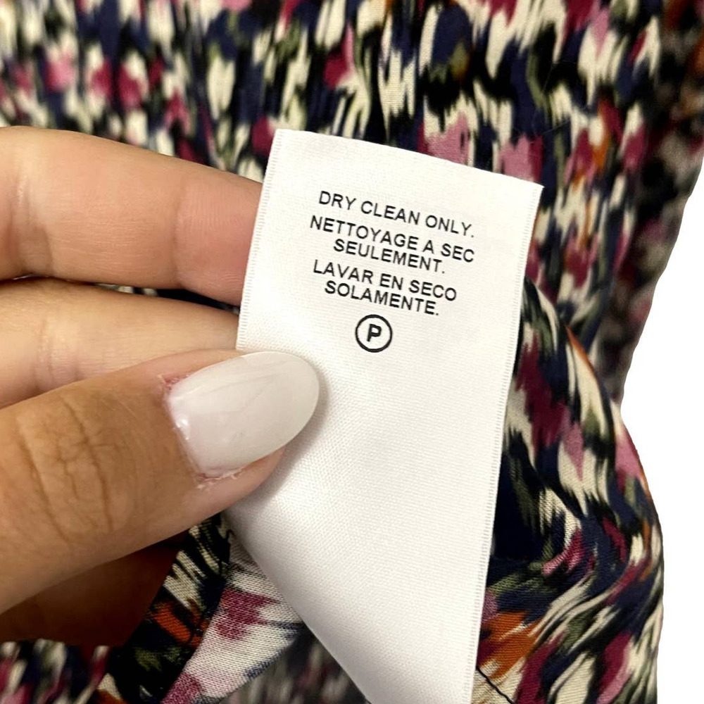 Velvet By Graham & Spencer Abstract Print Ruffle Neck Silky Viscose Blouse XS - Picture 5 of 5